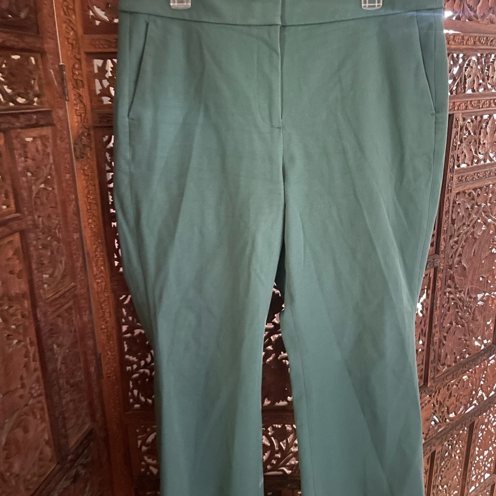 J. Crew Women's Green Flare Pants